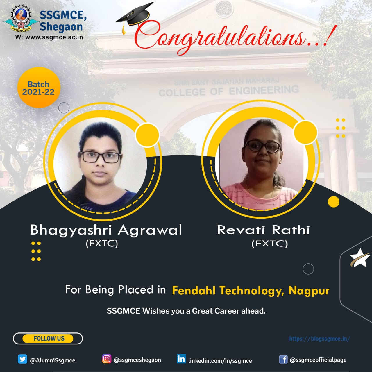 Fendahl Technology Nagpur Recruits Two Students SSGMCE BLOG